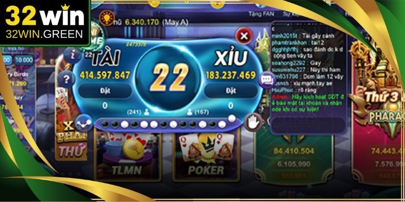 Giao diện lập trình thông minh hiển thị rõ ràng thông số Tài Xỉu 32Win